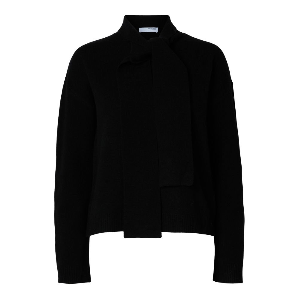 Selected Femme Nukka Knit Tie High Neck Top